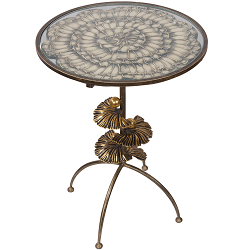Кованый круглый столик со стеклом BO-17268