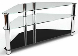 ТВ тумба из стекла и металла в современном стиле