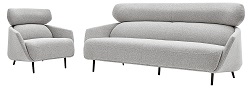 Комплект мягкой мебели из ткани:диван и кресло, цвет серый.