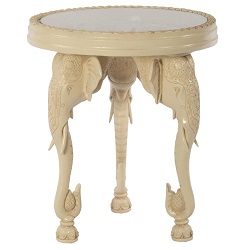 Журнальный столик из мрамора и стекла. Цвет: Айвори (слоновая кость).