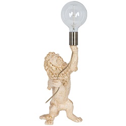 Настольный светильник Лев Ричард из мрамора. Цвет: Айвори (слоновая кость). 