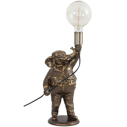 Настольная лампа слон Дон Сезар из литьевого мрамора. Цвет: Бронза.