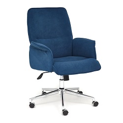 Кресло офисное из ткани флок. Цвет: синий.