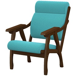 Кресло для отдыха. Цвет бирюзовый/орех.