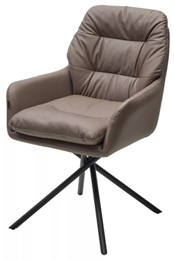 Поворотный стул из экокожи. Цвет коричневый.