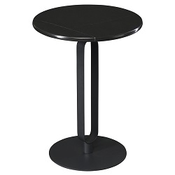 Столик кофейный из искусственного мрамора и стали, цвет черный.