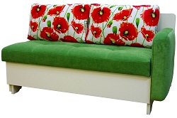 Раскладной диван для кухни с подушками и емкостью для хранения. 
