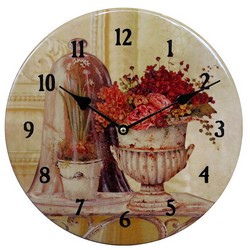 Настенные часы с рисунком Натюрморт. Материал: фаянс. размер:300*300*40 мм.