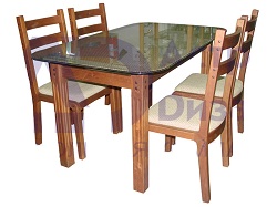 Обеденная группа со столом и комплектом из 4 стульев. Цвет:ольха. Производитель: Россия. 
