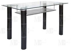 Стеклянный обеденный стол. Размер: 120*70*75 см. Цвет: черный крокодил.