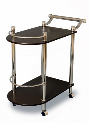 Сервировочный столик на колесиках, овальной формы
