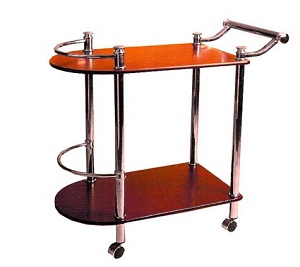 Сервировочный столик на колесиках, овальной формы