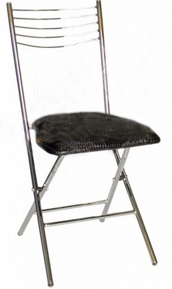 Металлический стул. Размер (ш*г*в): 37*44*88 см. Обивка: кожзам. Цвет:  черный крокодил.