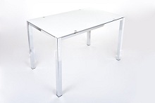 Стеклянный прямоугольный стол для кухни. Цвет: белый.