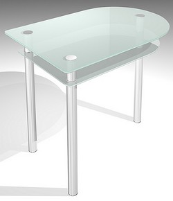Стол обеденный со стеклянной столешницей. Размеры: (д-ш-в) 90х60х75 см.