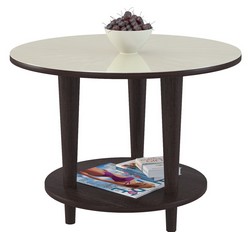Стол для журналов с приклеенным цветным стеклом. Размер: 60*60 см, высота 50 см. Цвет: венге/бежевое стекло.