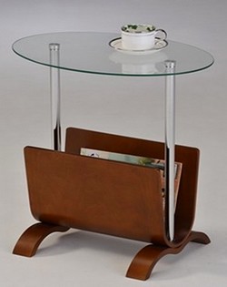 Журнальный столик со стеклянной столешницей. Размер: 500*340*560 мм. Цвет: орех.