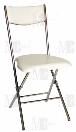 Металлический стул с мягким сиденьем. Каркас: металл/хром. Цвет: белый крокодил.