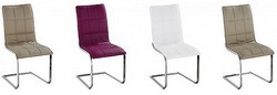 Металлический стул на скобе. Материал: кожзам/металл. Цвет: белый, кофе, сиреневый, шампань.