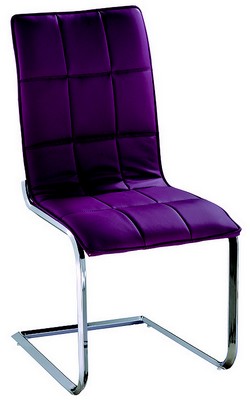 Металлический стул на скобе. Материал: кожзам/металл. Цвет:сиреневый.