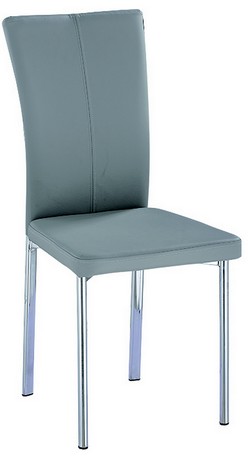 Хромированный стул. Цвет: серый. Материал: кожзам/хромированный металл. 