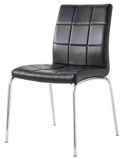 Мягкий стул на металлическом каркасе. Цвет черный.