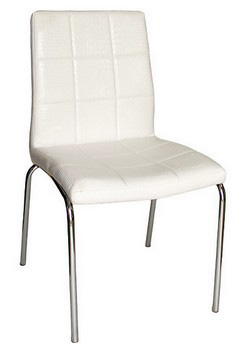 Мягкий стул на металлическом каркасе. Цвет белый.