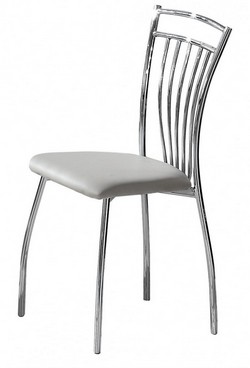 Металлический стул с мягким сиденьем. Каркас: металл/хром. Цвет:белый.