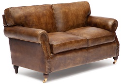 Двухместный диван из натуральной кожи буйвола.