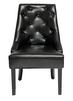 Кресло из кожзама на деревянной основе. Цвет черный