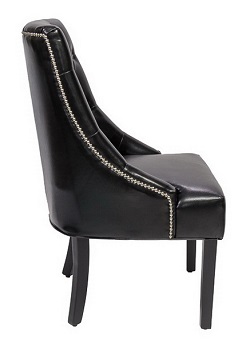 Кресло из кожзама на деревянной основе. Цвет черный