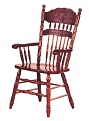 резное кресло с подлокотниками, стиль кантри, цвет дуб в красноту.