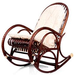 Кресло-качалка из ивовой лозы. Цвет - Коньяк.