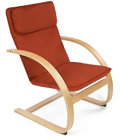 Кресло-качалка из березового шпона со съемным чехлом. Цвет: коралл, Размер: 67*76*93 см 
Производство: Китай
