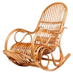 Кресло-качалка из лозы без подушки. Цвет - золотой мёд.