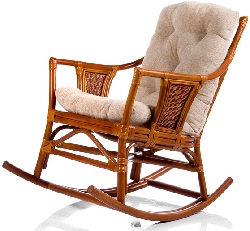 Кресло-качалка с подушкой. Цвет каркаса: золотой мёд.