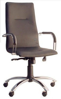 Компьютерное или офисное кресло. Экокожа черного цвета.