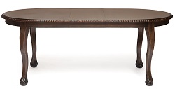 Раздвижной обеденный стол из массива дерева,цвет темно-коричневый
Стол разложен.