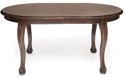 Раздвижной обеденный стол из массива дерева,цвет темно-коричневый