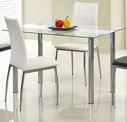 Стеклянный обеденный стол прямоугольной формы