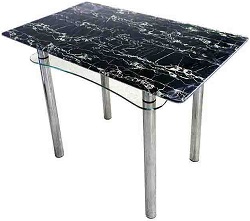 Прямоугольный стол из стекла и металла
