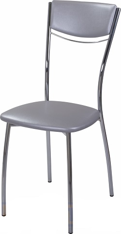 Металлический стул с мягкой спинкой. Сталь хромирована.