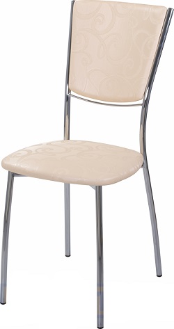 Металлический стул с увеличенной мягкой спинкой.
