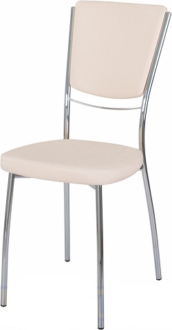 Металлический стул с увеличенной мягкой спинкой.
