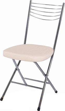 Складной металлический стул.