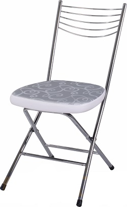 Складной металлический стул.