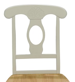 Жёсткий деревянный стул. Цвет - комби (белый/натурал).