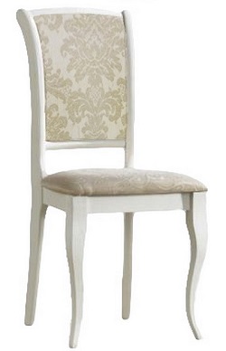 Мягкий деревянный стул. Цвет дерева - молочно-белый.