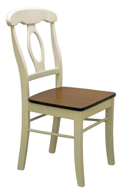Жёсткий деревянный стул. Цвет - комби (тёмный дуб/молочный).