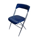 металлический складной стул синего цвета